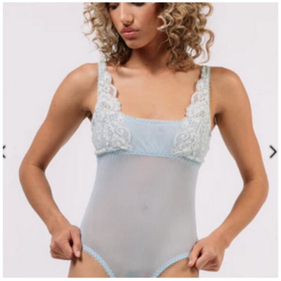 revolve Tops - WE ARE HAH - U UP Bodysuit - French Blue - XS - NWT